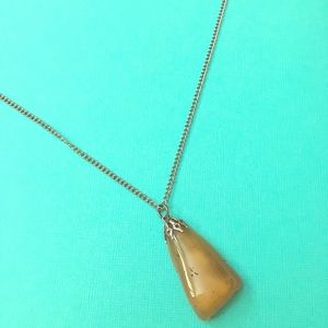 Yellow stone pendant necklace